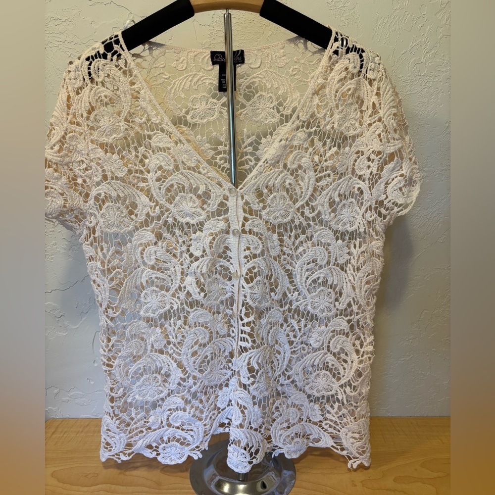 Question by say what Chic Cream Lace Top for Women Size 2X